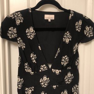 Black and white floral dress